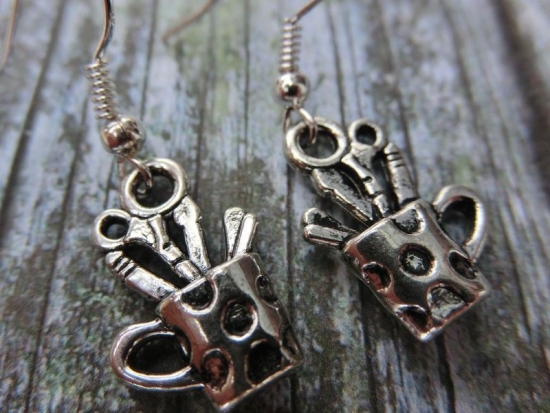 Stiftehalter Ohrringe Vintage Optik Stifte Malen